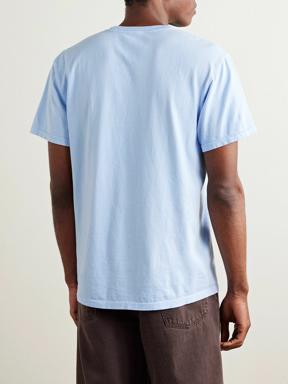 Noah - Core Logo-Print Cotton-Jersey T-Shirt - Blue Noah NYC