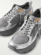 Golden Goose - Lightstar Rubber-Trimmed Metallic Leather and Mesh Sneakers - Silver