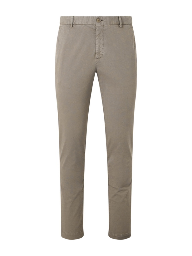 Photo: Sunspel - Straight-Leg Garment-Dyed Cotton-Blend Twill Chinos - Brown