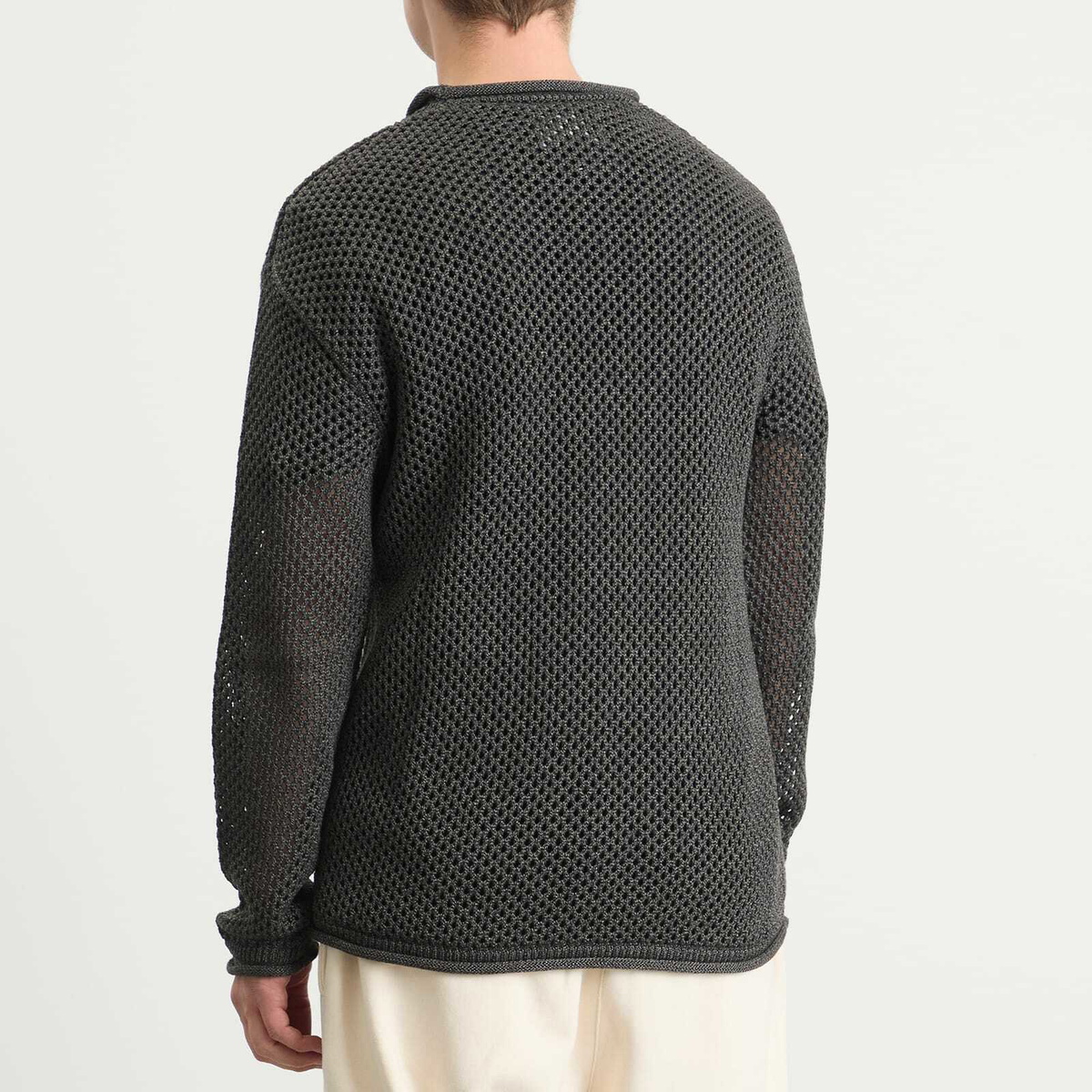 Merely Made Men's Netting Sweater in Black