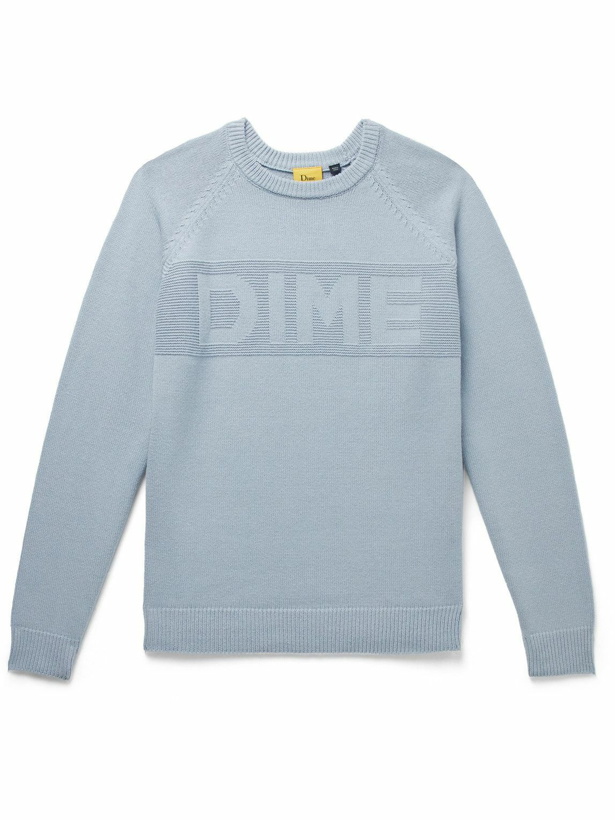 Photo: DIME - Logo-Jacquard Cotton-Blend Sweater - Blue