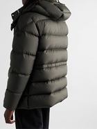 Moncler - Bauges Leather-Trimmed Quilted Shell Hooded Down Jacket - Green