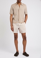 Paige Teague Striped Cotton Shorts Ecru
