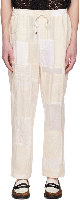 Photo: HARAGO Beige Embroidered Trousers