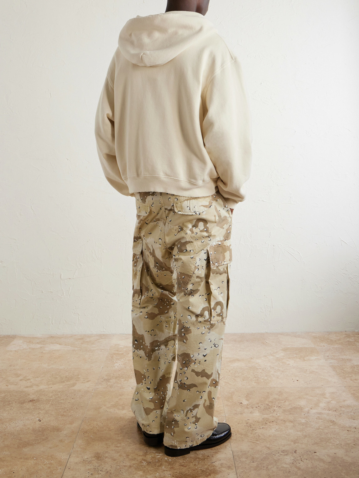 Cherry Los Angeles - Distressed Cotton-Fleece Zip-Up Hoodies - Neutrals