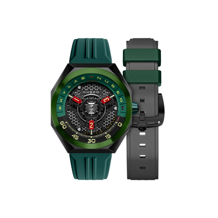 Photo: Nubeo Skylab Automatic Green Dial Mens Watch NB-6083-09