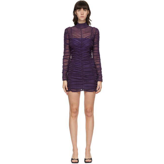 purple scrunch dress Eckhaus Latta Purple Scrunch Short Dress Eckhaus Latta