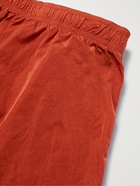 C.P. COMPANY - Logo-Appliquéd Garment-Dyed Mid-Length Swim Shorts - Orange