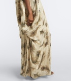Zimmermann Ascent Burnout printed silk halterneck gown