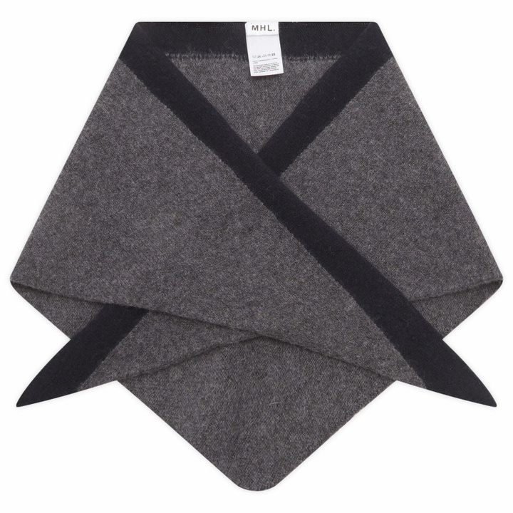 Photo: MHL by Margaret Howell Men's Tipped Scout Scarf in Grey/Ink 