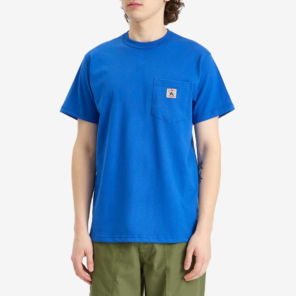 Randy's Garments Men's Logo Pocket T-Shirt in Royal Blue