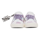 Off-White White and Purple Low Vulcanized Sneakers