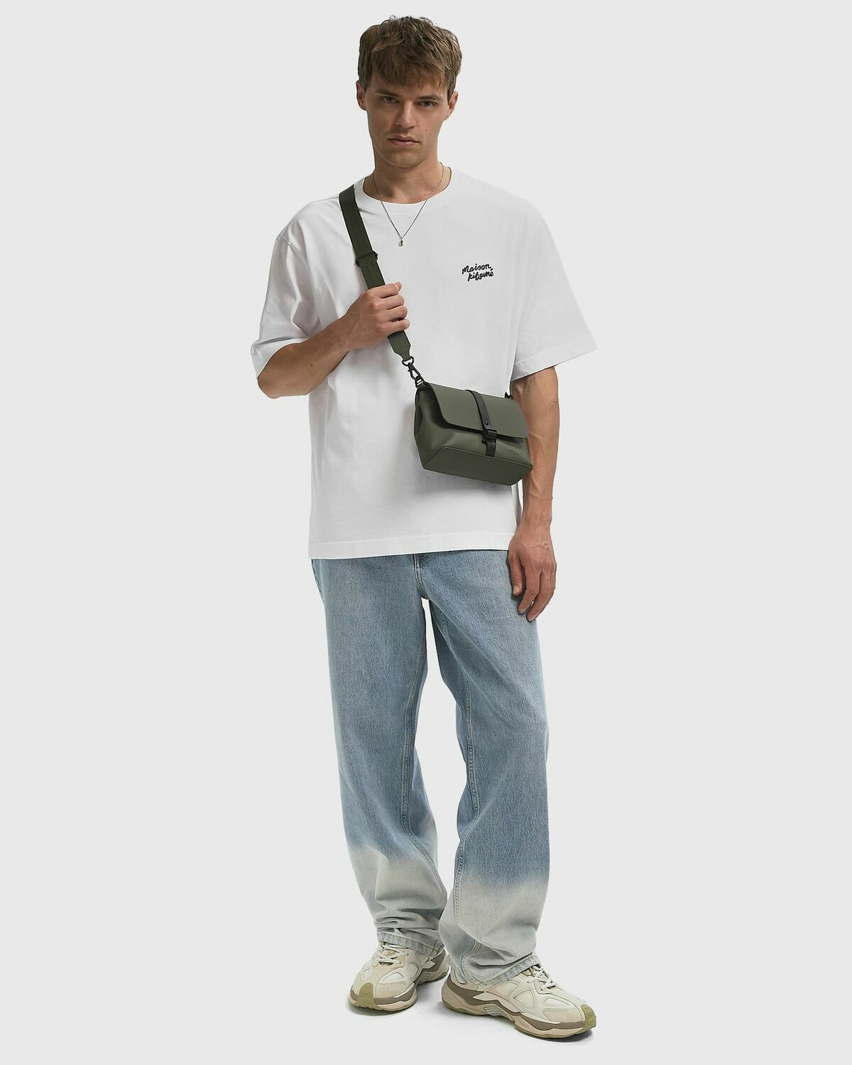 Maison Kitsune HANDWRITING OVERSIZE TEE White Mens Shortsleefe