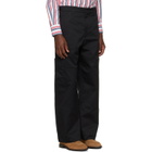 Thom Browne Black Wide Leg Chap Painter Pants