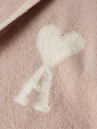 AMI PARIS - Logo-Intarsia Alpaca-Blend Cardigan - Pink