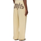 Palm Angels Beige Big Waist Logo Sweatpants
