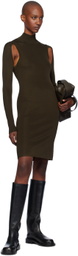 Helmut Lang Brown Air Turtleneck Midi Dress