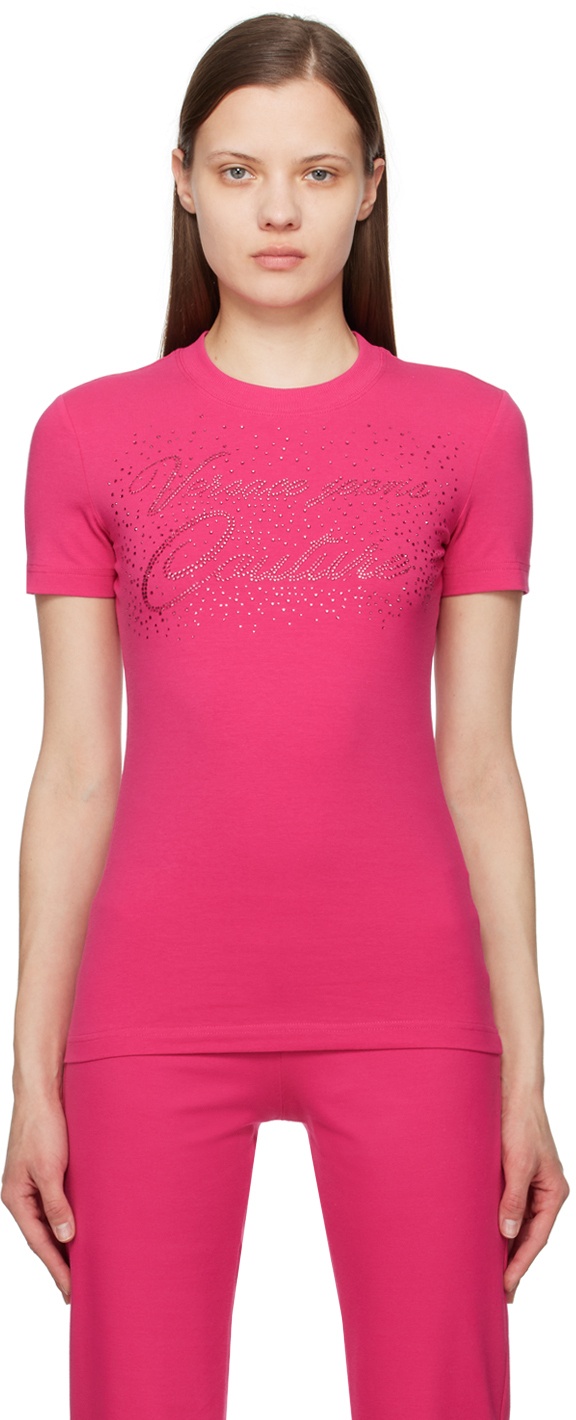 Photo: Versace Jeans Couture Pink Crystal-Cut T-Shirt