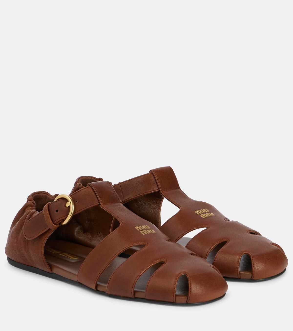Miu Miu Leather fisherman sandals Miu Miu