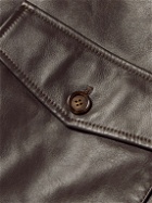 Kingsman - Slim-Fit Leather Blouson Jacket - Brown