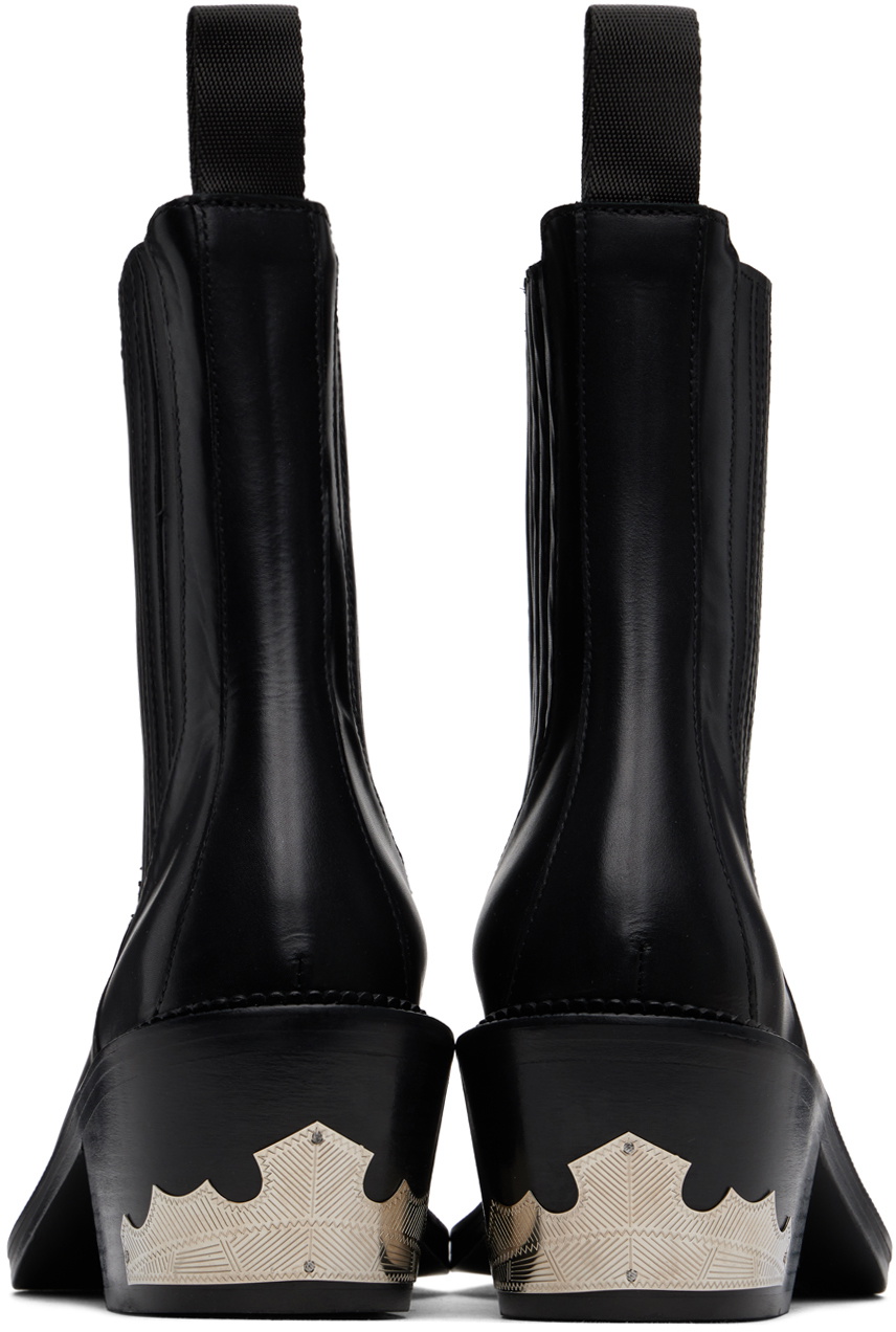 Toga Virilis Black Leather Chelsea Boots
