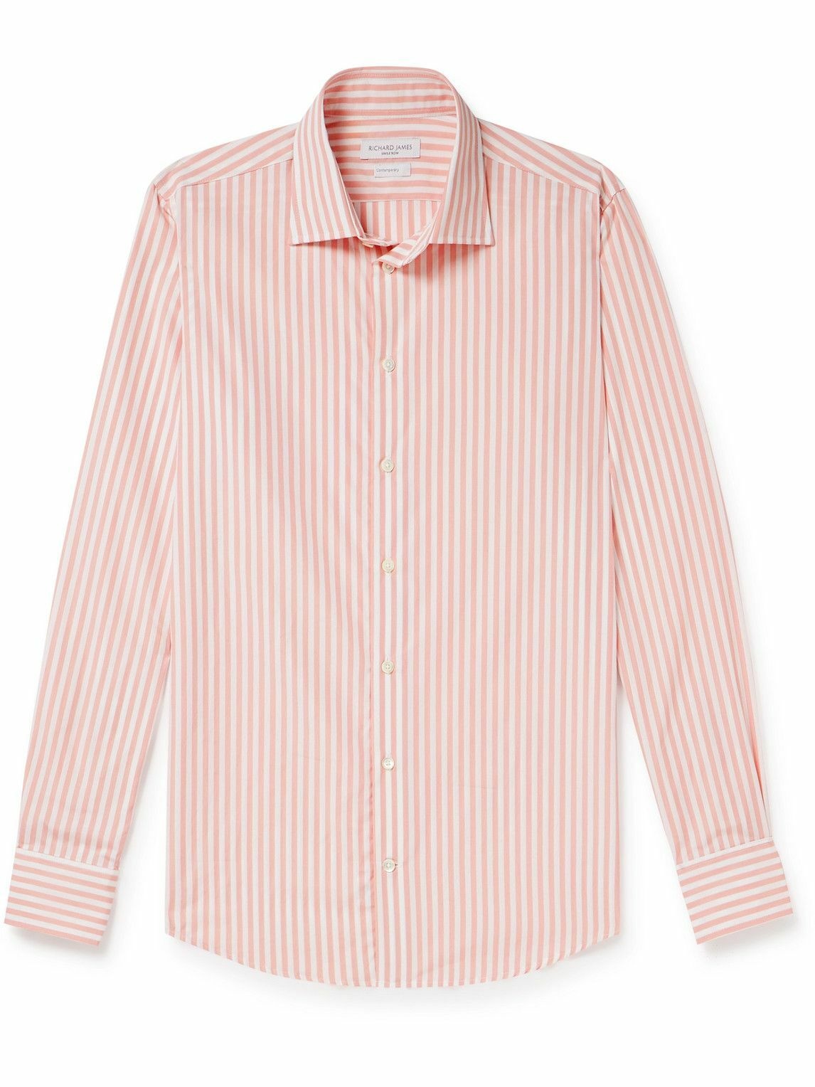 Photo: Richard James - Striped Cotton-Poplin Shirt - Pink