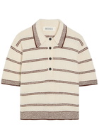 Rohe Striped Towelling Cotton-blend Polo top Beige