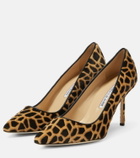 Manolo Blahnik BB 90 giraffe-printed calf hair pumps