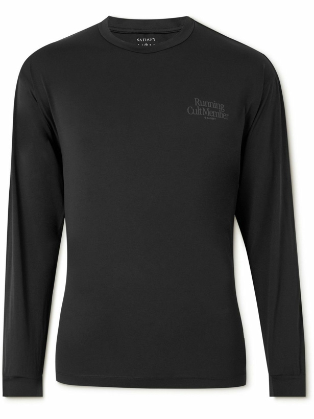 Photo: Satisfy - Printed AuraLite™ Jersey T-Shirt - Black