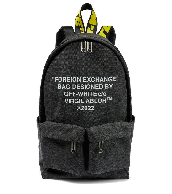 Photo: Off-White - Logo-print canvas backpack