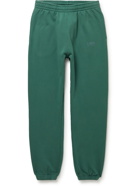 7 DAYS ACTIVE - Monday Logo-Print Organic Cotton-Jersey Sweatpants - Green