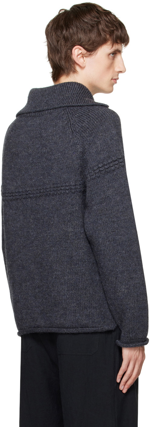 XENIA TELUNTS Gray Rolled Edges Sweater