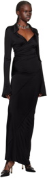 ioannes Black Pinched Seams Maxi Skirt