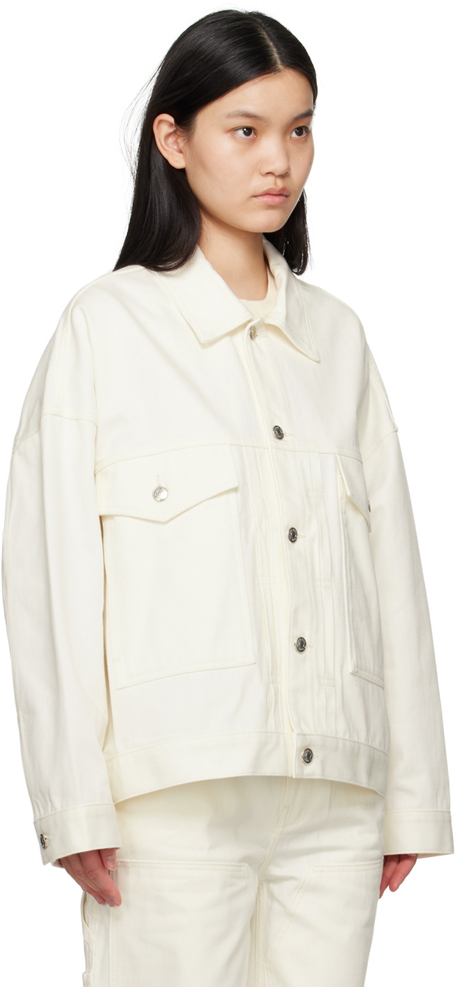 MAISON KITSUNÉ オフホワイト ジャケット Sサイズ Maison Kitsuné Off-White Trucker Denim Jacket Maison Kitsune