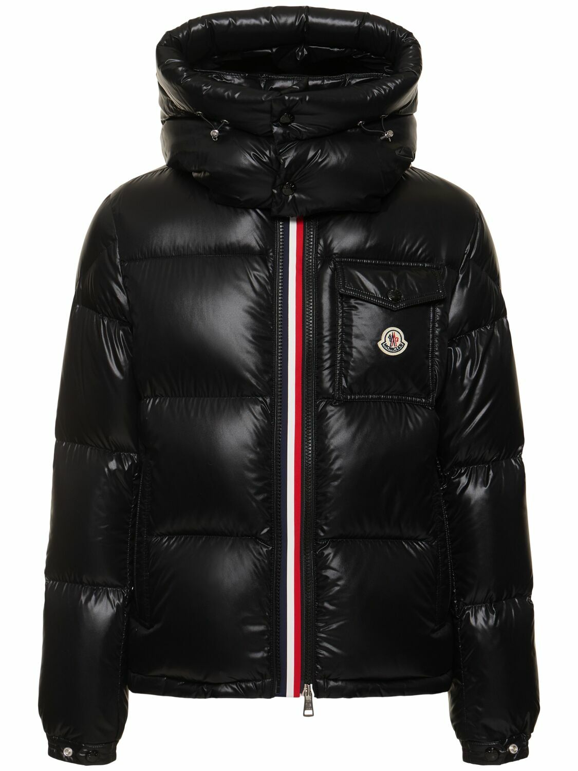 ダウンジャケット・コート Moncler Black Down Jacket In Lacquered Nylon MONCLER Montbeliard Nylon Laque Down Jacket Moncler