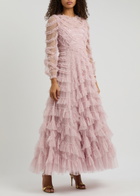 Needle & Thread Lana Ruffled Tulle Gown Lilac
