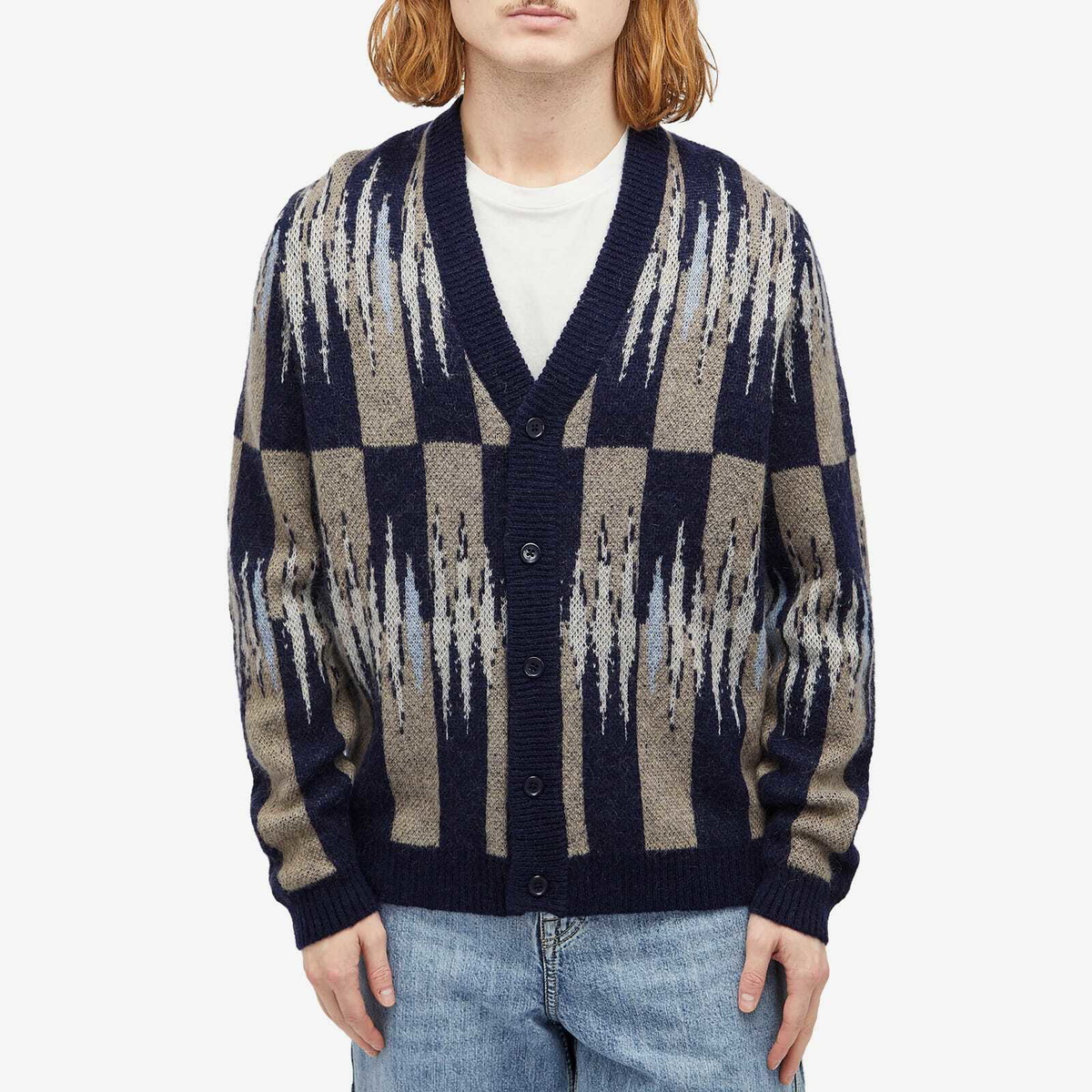 Percival Men's Chromatic Cardigan in Ecru