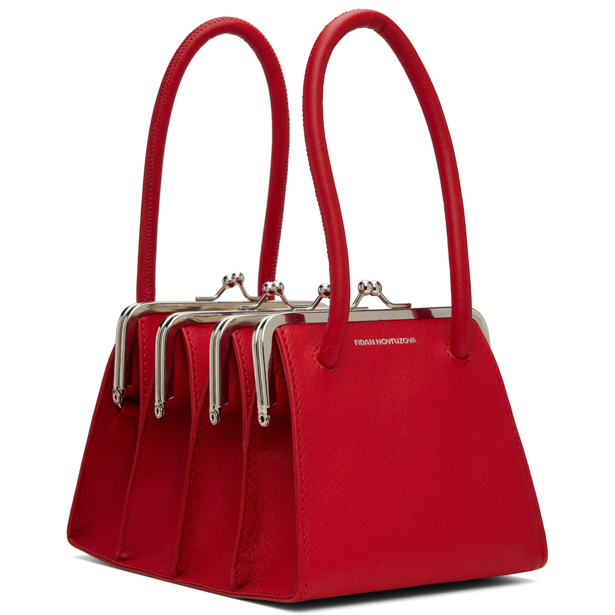 FIDAN NOVRUZOVA Red Boa Four Clasp Bag