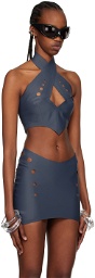 Jean Paul Gaultier Gray Perforated Top