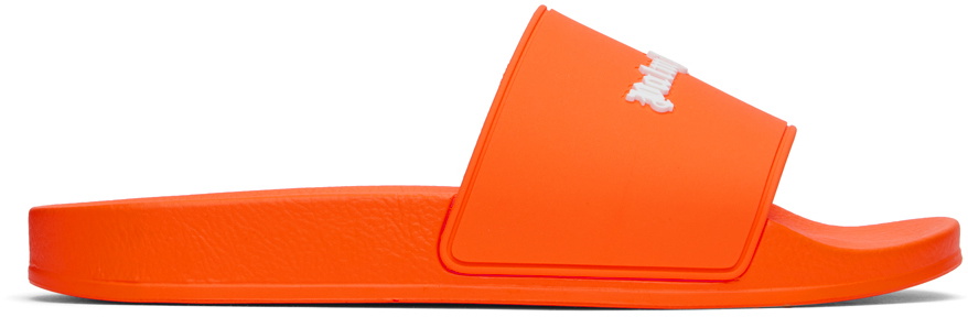 Palm Angels Orange Logo Pool Slides