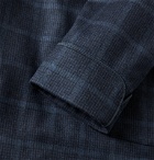 Paul Stuart - Piped Checked Silk Robe - Blue