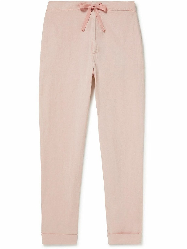 Photo: Officine Générale - Joseph Garment-Dyed Lyocell, Linen and Cotton-Blend Drawstring Trousers - Pink