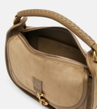 Burberry Clip Messenger suede top-handle bag