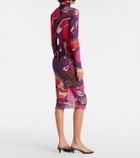 Pucci Orchidee mesh pencil skirt