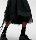 Noir Kei Ninomiya Wool-blend and tulle midi dress