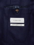 Caruso - Double-Breasted Wool-Tweed Blazer - Blue