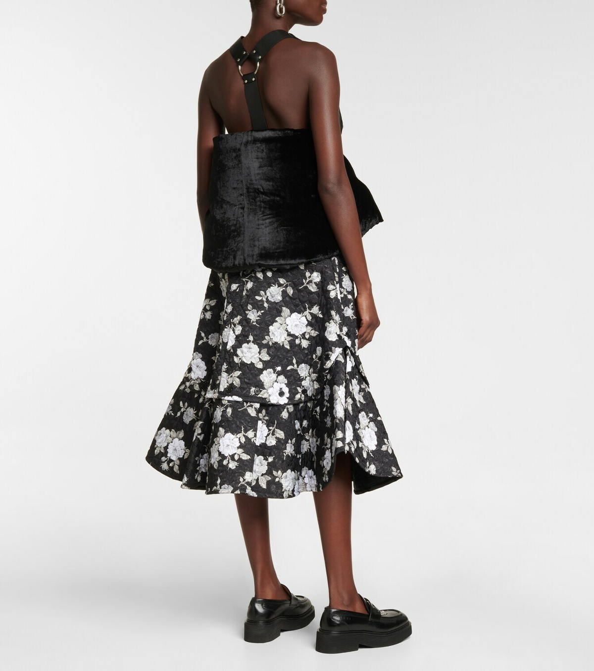Noir Kei Ninomiya - Buckle-trimmed velvet top Noir Kei Ninomiya