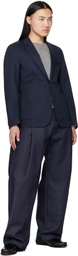 Hugo Navy Slim-Fit Stretch Cotton Blazer