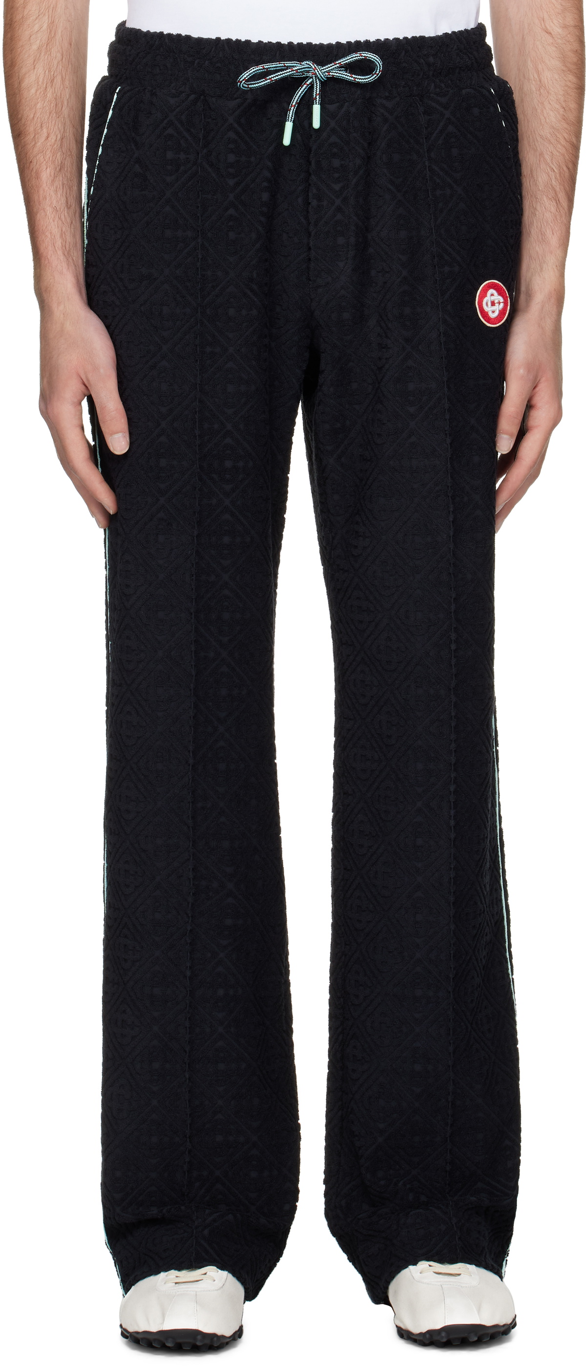 Casablanca Black Monogram Jacquard Towelling Sweatpants