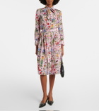 Gucci Floral pleated silk shirt dress